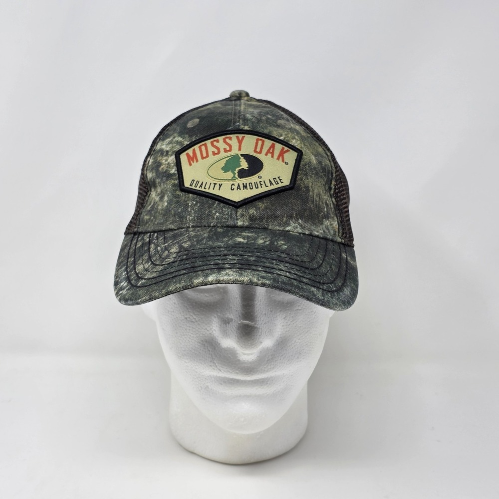 Mossy Oak Camo Baseball Cap Hat S/M Fitted Small Medium Signatures Stretch‎